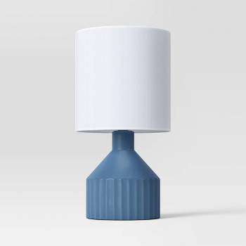 Ribbed Ceramic Mini Table Lamp Blue - Threshold™