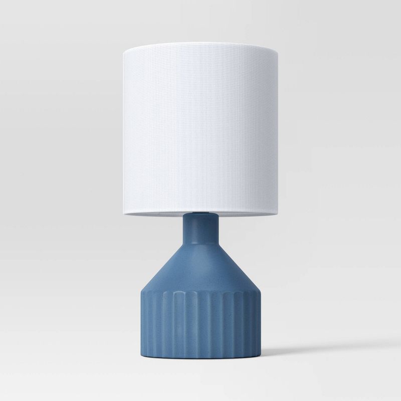 Ribbed Ceramic Mini Table Lamp Blue - Threshold&#8482;, 1 of 8
