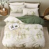 Queen Size Floral Duvet Cover Set, 500 Thread Count, Soft 100 Cotton, 3 - Piece, Breathable with Zipper and Corner Ties. - 3 of 4