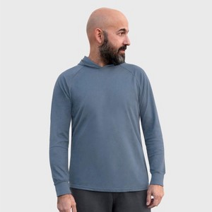 City Threads Men's Medium-Weight Long Sleeve Hooded Tee with Cuffs - 100% Cotton - USA-Made - 1 of 4