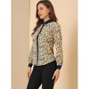 Allegra K Women's Point Collar Long Sleeve Floral Printed Button Down Shirt - 4 of 4