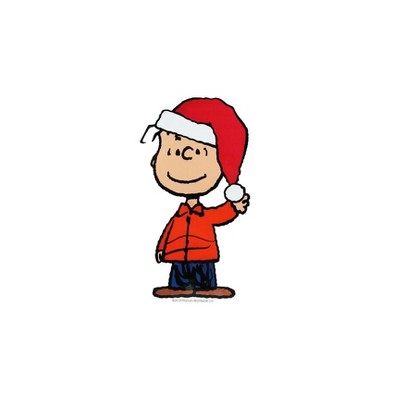 Peanuts 8” Linus Wearing Santa Hat Jelz Christmas Window Cling