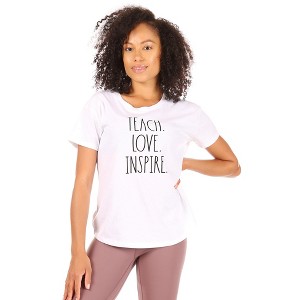 RAE DUNN - Women's Short Sleeve Shirttail Hem T-Shirt - 1 of 4