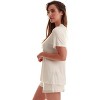 #followme Womens Pajama Shorts Set  Ultra Soft PJ Set for Women with Satin V-Neck Trim - 2 of 3