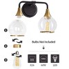 KAISITE 2 - Light Black and Gold Dimmable Bathroom Vanity Light with Globe Glass Shade - 4 of 4
