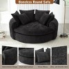59.8" Modern Black Round Chaise Lounge Sofa with Plush Cushions, Upholstered Boneless Design for Cozy Living Room Relaxation -3irtyhousy - 3 of 4