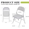 SUGIFT 6 Pack Folding Chairs with Padded Seats, Metal Frame with Pu Leather Seat & Back, White - 4 of 4