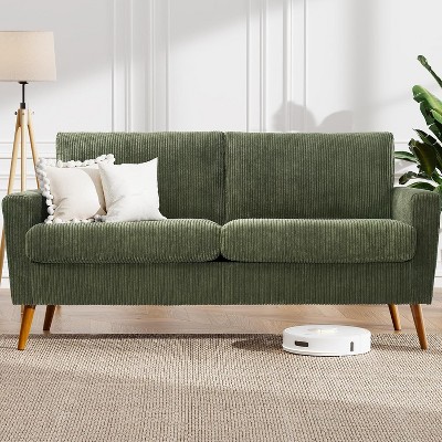 Vipbear 68" Sofa Fabric Couch,Comfy Loveseat with Spring Cushion, Solid Wood, Tool-Free Assembly