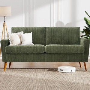 Vipbear 68" Sofa Fabric Couch,Comfy Loveseat with Spring Cushion, Solid Wood, Tool-Free Assembly - 1 of 4