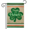 St. Patrick's Day Clover Burlap Garden Flag Shamrock 18" x 12.5" Briarwood Lane - 2 of 4