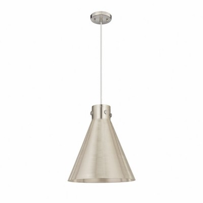 Newton Cone - 1 Light Cord Hung Pendant In Industrial Style-15.38 Inches Tall and 14 Inches Wide