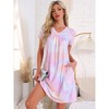 cheibear Women's Soft V-Neck Summer Pajama Lounge Dress with Pockets Nightgowns - 2 of 4