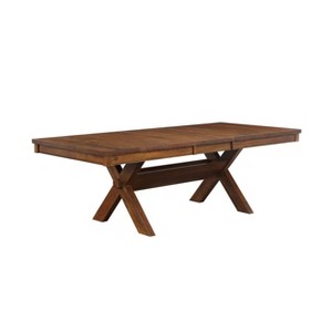 Apollo Extendable Dining Table Walnut - Acme Furniture: Modern Farmhouse Style, Seats 10, Wood Veneer, Trestle Base - 1 of 4