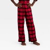 Kids' Plaid Long Sleeve Shirt and Pants Holiday Matching Family Pajama Set - Wondershop™ Red/Black - 4 of 4