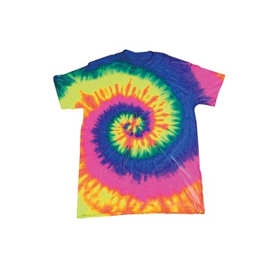 Collections Etc Tie Dye Rainbow Spiral Swirl Short Sleeve T-Shirt