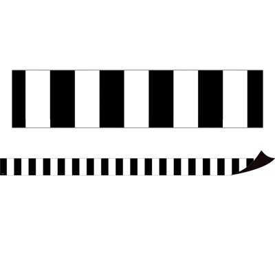 Teacher Created Resources Black Stripes Magnetic Border, 24 Feet (Pack of 2)