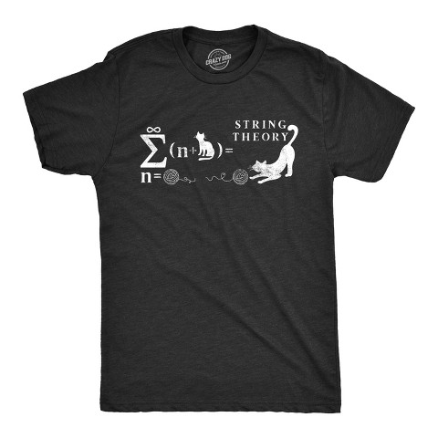 Мужские футболки Crazy Dog T-Shirts, Inc. Mens String Theory T Shirt Funny Cat Math Science Nerdy Tee - Crazy Dog Men's T Shirt For Science Nerds Black XL