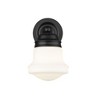 Vaughn Collection Matte Black Wall Sconce - 1-Light, Dimmable, Glass Shade, 60W - 4 of 4