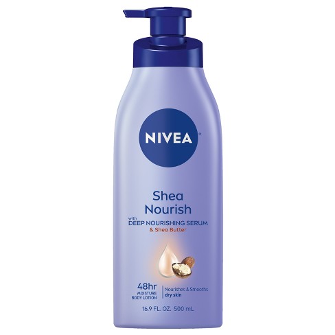 NIVEA Shea Nourish Body Lotion, Dry Skin Lotion with Shea Butter, 33.8 Fl  Oz Pump Bottle 
