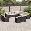 vidaXL Garden Sofa Set Black Poly Rattan Large Modular Garden Sofa Set - 2 of 4