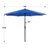 JIONJOY 9 ft. Aluminum Sunshade Shelter Market Patio Umbrella with Push Button Tilt and Crank - 4 of 4