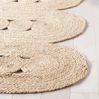 Handwoven Ivory Jute 4' x 6' Area Rug with Non-Slip Backing