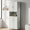 Tall Bathroom Storage Cabinet, Drawer, Adjustable Shelf & Removable Laundry Basket, Free Standing Tower Organizer for Bathroom, - 2 of 4