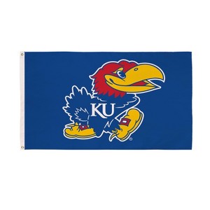 NCAA University of Kansas Flag with Grommets, 3'x5' KU Jayhawks Outdoor College Flags & Banners for Garden Patio Indoor Wall Décor - 1 of 4