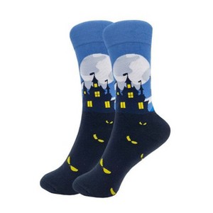 Haunted House by the Moon Socks (Men's Sizes Adult Large) from the Sock Panda - 1 of 3
