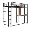 NicBex Twin Size Loft Bed with 2 Shelves and Desk,Loft Bed Frame with Ladder,Bed Frame for Adults,Kids,Box Spring Not Required - 4 of 4