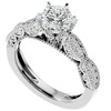 Pompeii3 1 3/8Ct Vintage Moissanite & Diamond Engagement Ring White, Yellow, Rose Gold - 2 of 4