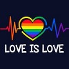 Adult Design By Humans Love is Love Pride Heartbeat By TeeGiver T-Shirt - 2 of 2