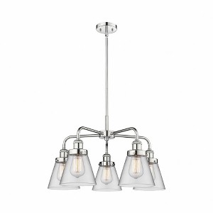 Cone - 5 Light Stem Hung Chandelier In Art Deco Style-14.75 Inches Tall and 24.25 Inches Wide - 1 of 1
