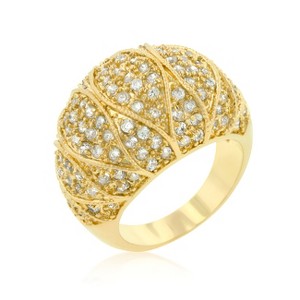 Slickblue Women's Exquisite Goldeneye Cocktail Ring, 1.21 Ct Clear Zirconia, 18k Gold Plated, Size 5-10 - 1 of 4
