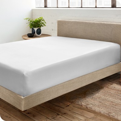 400 Thread Count Organic Cotton Sateen Queen Fitted Sheet White By Bare ...