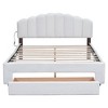 Queen-Size Upholstered Platform Bed in Teddy Fleece with Storage Compartment - 2 of 4