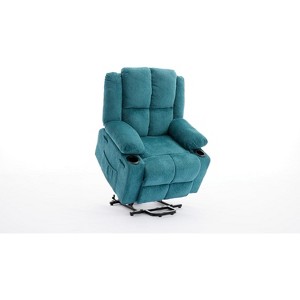 Power Lift Recliner Chair with Massage & Heat, Dual Motor Oversized, Steel Frame & Soft Fabric, 350lb Capacity - 1 of 4