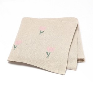 MyKids-USA Best-Selling Knitted Baby Blanket With Fresh Floral Design: New Collection For Spring, Autumn, And Winter - 1 of 2