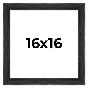 PosterPalooza | 16x16 Wide Barnwood Picture Frame, UV Acrylic, 6 Finishes - Grey, Brown, White, and Black - 1 of 4