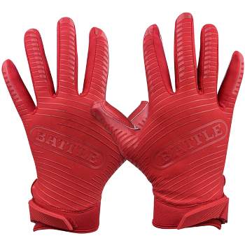 Battle Sports Doom 1.0 Youth Football Receiver Gloves - Red