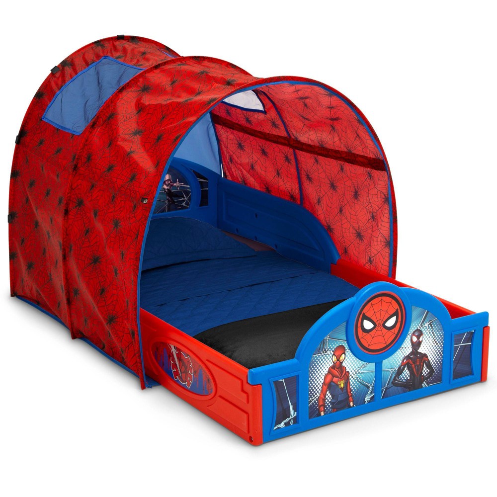 Photos - Bed Frame Delta Children Marvel Spider-Man Sleep and Play Toddler Bed with Tent