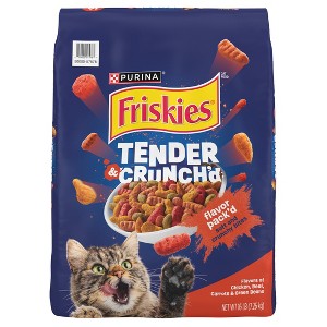Friskies Tender & Crunchy with Flavors Chicken,Beef,Carrots&Green Beans Adult Complete & Balanced Dry Cat Food - 16lbs - 1 of 4