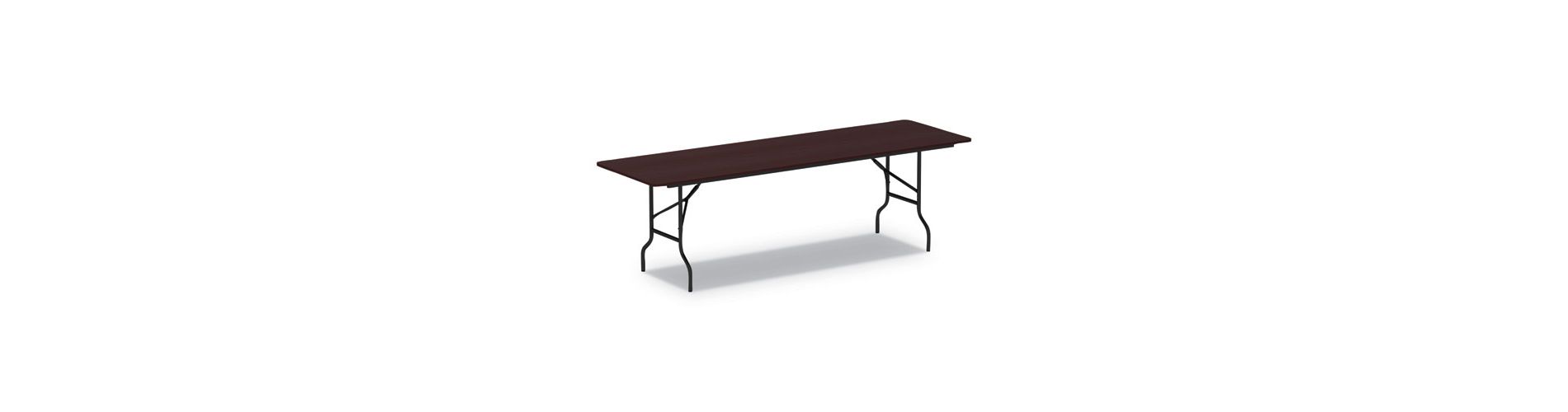 Alera Wood Folding Table, Rectangular, 95.88w x 29.88d x 29.13h, Mahogany