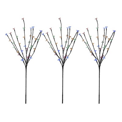 Northlight Set of 3 Pre-Lit Cherry Blossom Artificial Tree Branches 2.5' - Multicolor LED Lights