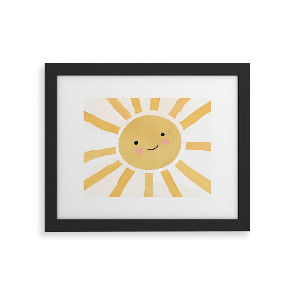 Photos - Other Decoration Deny Designs 11"x14" Carrie Cantwell Happy Sun Black Framed Art Print