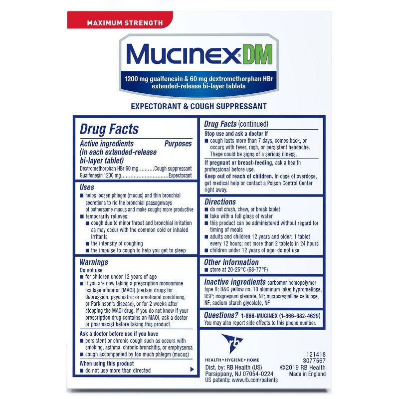  Mucinex DM Max Strength 12 Hour Cough Medicine - Tablets, 5 of 8