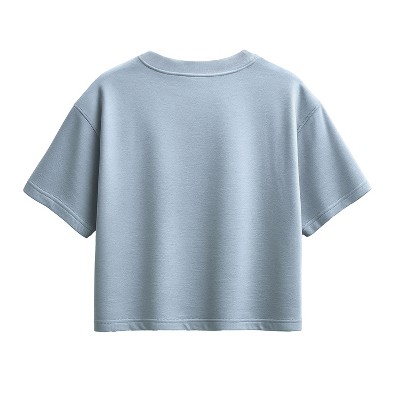 Instant Message Girls' Instant Message Love USA Short Sleeve Boxy Graphic T-Shirt - Chambray Blue - Medium — фото 2