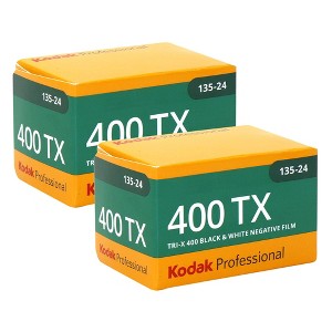 Kodak Professional 400TX Tri-X 400 Black & White Negative Film, 24 Exposures (1590652) - 2 Pack - 1 of 2