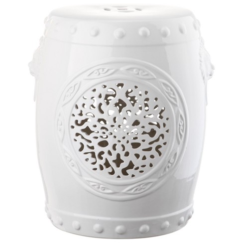 Flower Drum Garden Stool White Safavieh Target