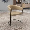 LeisureMod Curve-Back Dining Arm Chair, Leather Upholstery, Aero Collection - 2 of 4